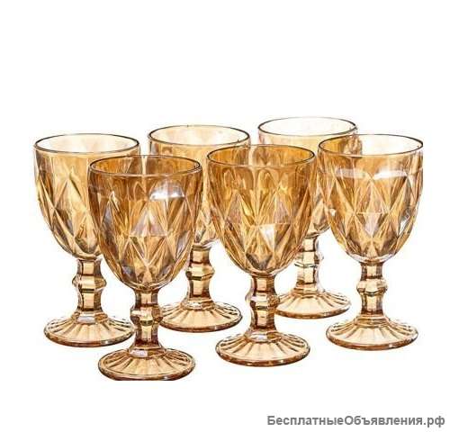 Набор бокалов для вина в цвете золотой металлик