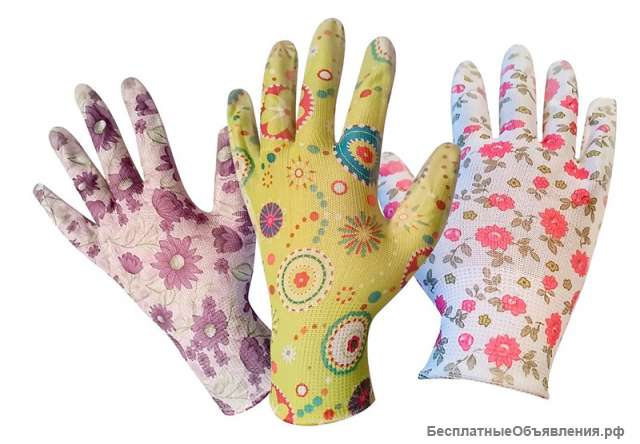 Перчатки нейлоновые цветочек