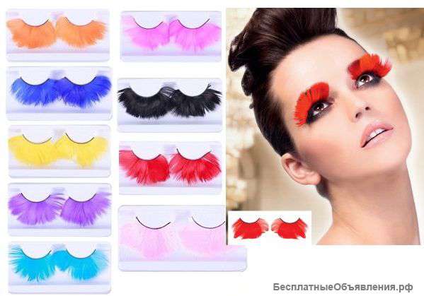 Накладные ресницы перья однотонные