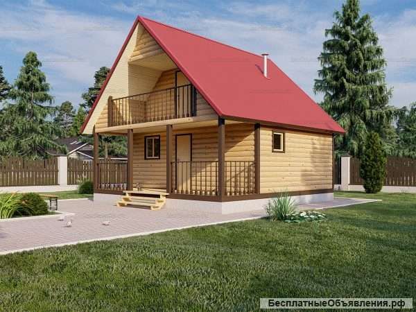 Бани из бруса с мансардой