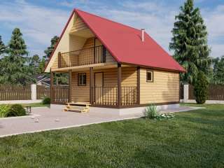 Бани из бруса с мансардой