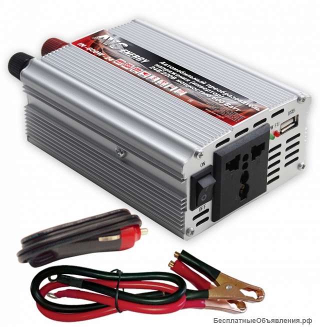 Инвертор автомобильный AVS IN-600W-24
