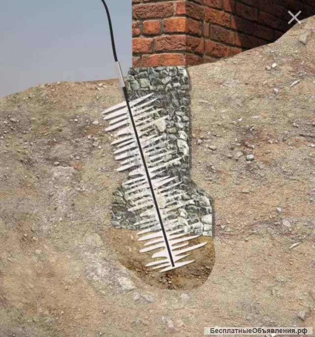 Усиление, ремонт, укрепления фундамента без копки, цементация грунтов