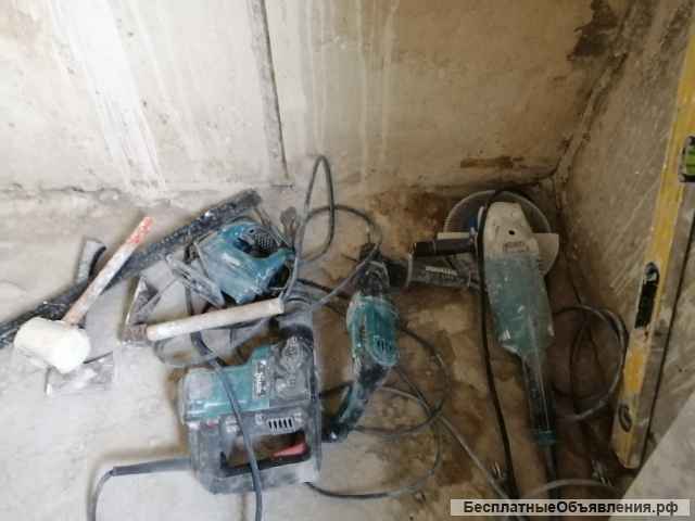 Демонтаж стен, перегородок, стяжки. Вывоз мусора.