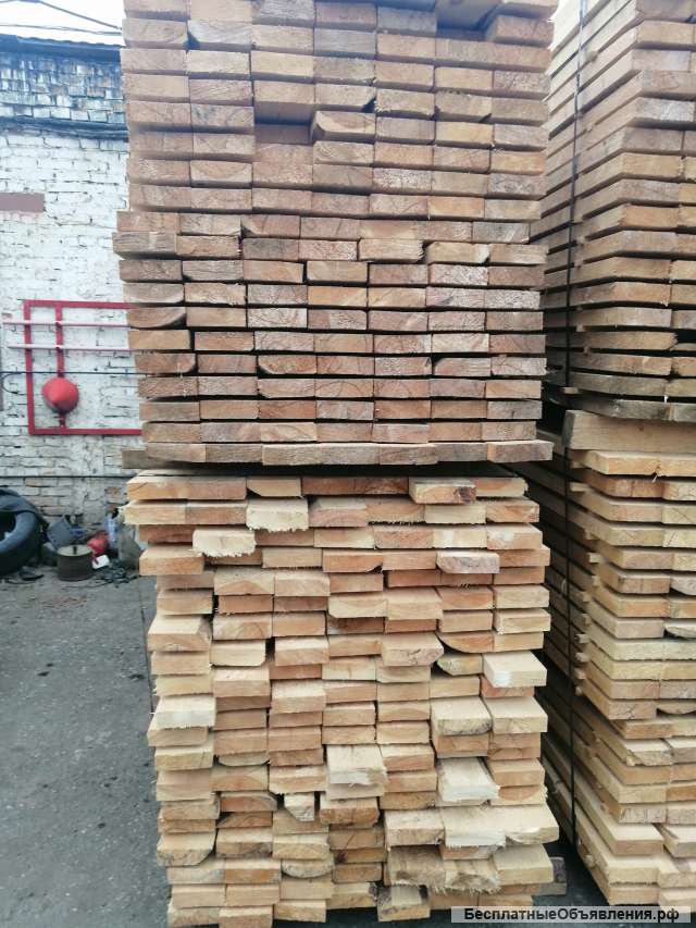 Обрезная доска брусок сосна, ель, пихта под переработку оптом