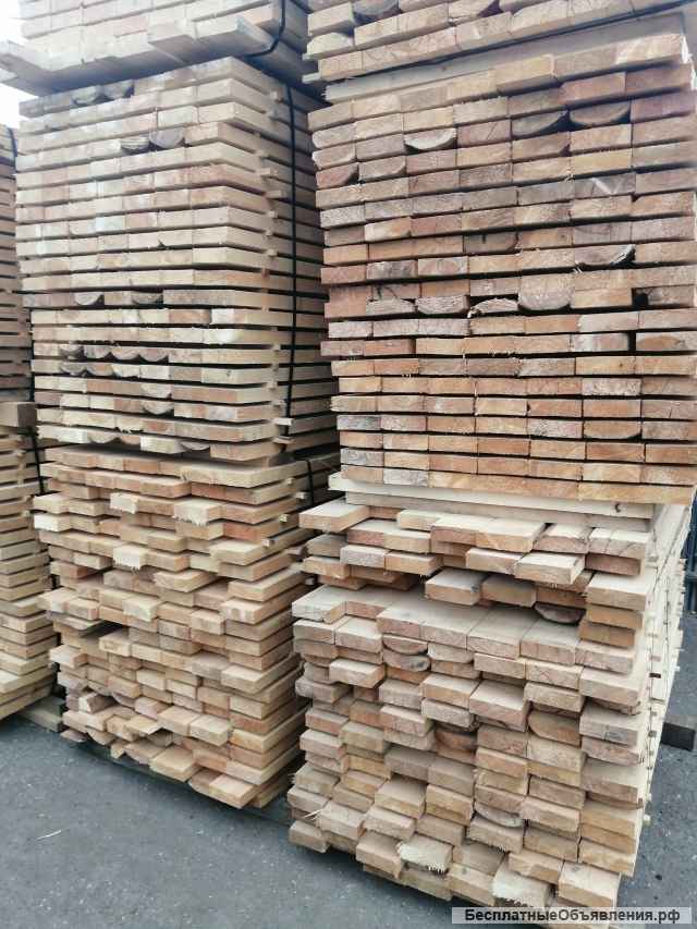 Обрезная доска брусок сосна, ель, пихта под переработку оптом