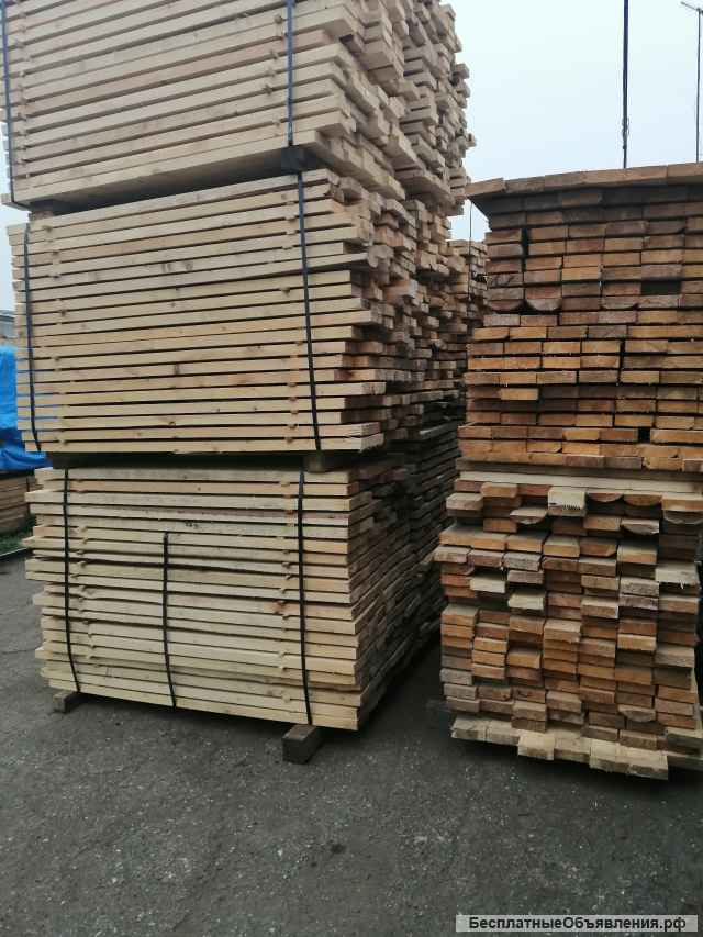 Обрезная доска брусок сосна, ель, пихта под переработку оптом