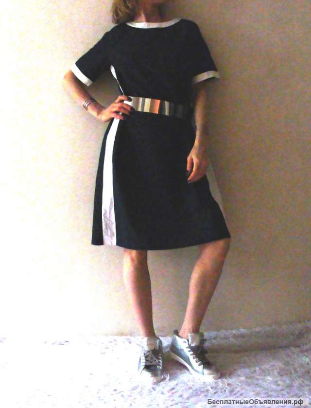 Платье STEFANEL новое из 100% люксового хлопка с поясом