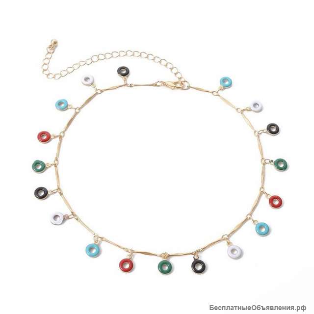 Ожерелье-чокер с подвесками из эмали