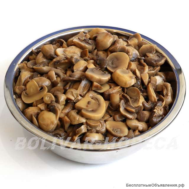 Шампиньоны консервированные целые и резаные для HoReCa