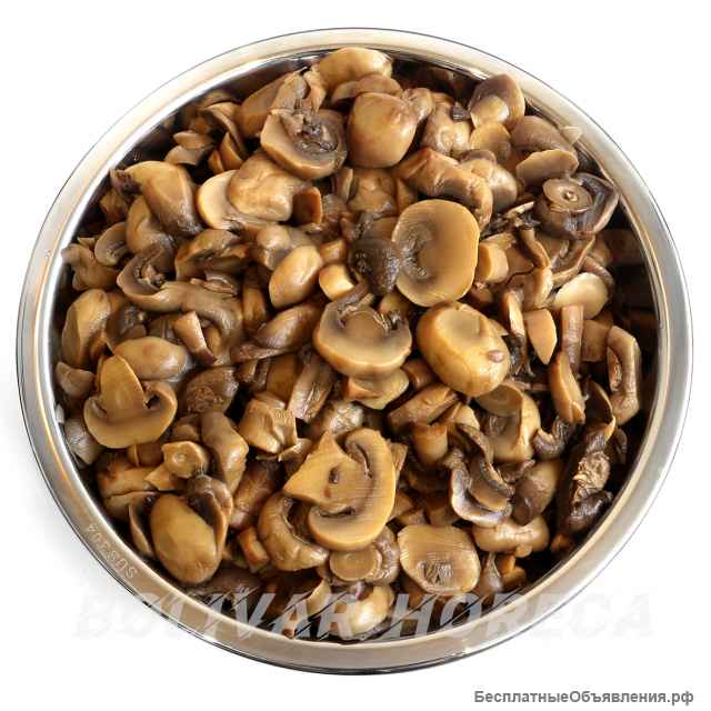 Шампиньоны консервированные целые и резаные для HoReCa