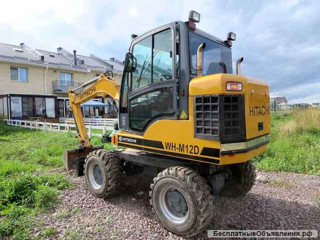 Мини экскаватор Hitachi 12, 2,5 тонны, два ковша
