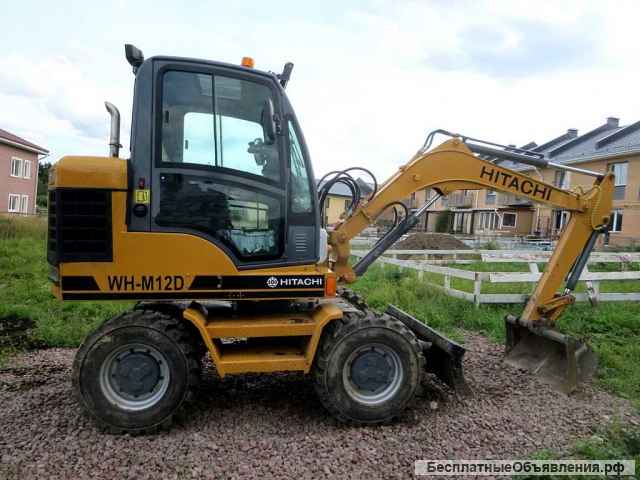Мини экскаватор Hitachi 12, 2,5 тонны, два ковша