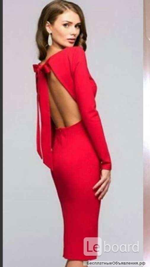 Платье футляр новое м 46 чёрное миди по фигуре ткань плотная вечернее бархат рукава бант стретч плот