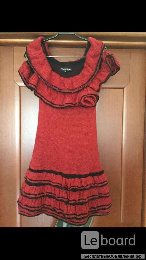 Платье новое dolce&gabbana м 46 s 42 44 шерсть вязаное оранж оранжевое сарафан туника