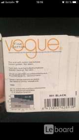 Чулки новые vogue s m 42 44 46 черные вязаные кружева гипюр оборка хлопок полиамид эластан лента атл