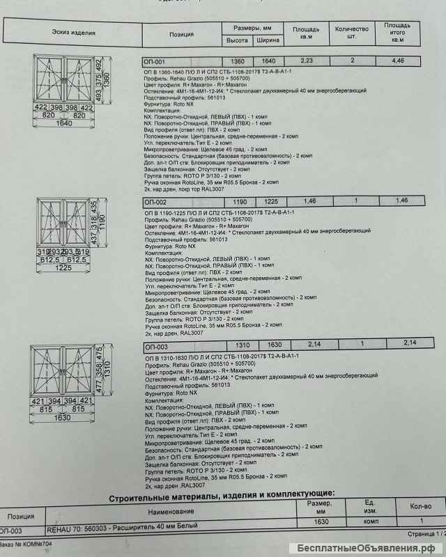 Готовые окна ПВХ в Минске 4 шт