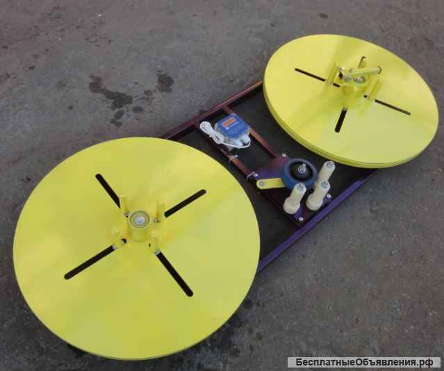 Устройства перемотки мебельной кромки с двумя дисками и одним