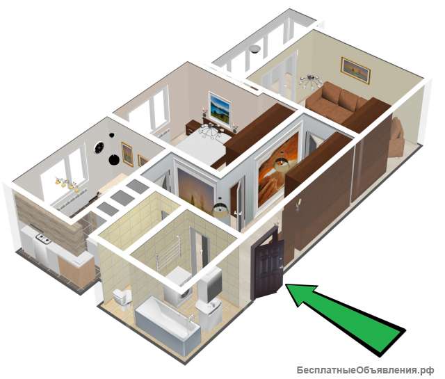 2 комнатная кв. в монолитно- кирпичном доме в Москве