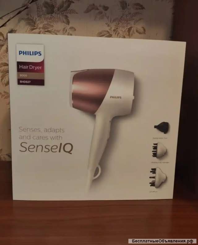 Фен Philips Prestige SenseIQ с 3 насадками BHD827/00