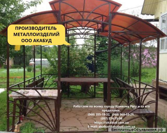 Беседка для дачи из поликарбоната
