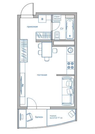 Студия. ЖК Сияние Сочи.