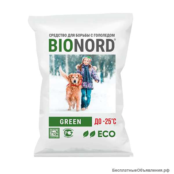 Противогололедный реагент Бионорд GREEN 23 кг