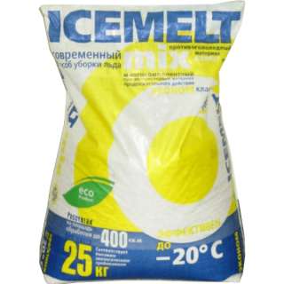Противогололедный реагент АЙСМЕЛТ Микс (25 кг) эффективен до -20ºС