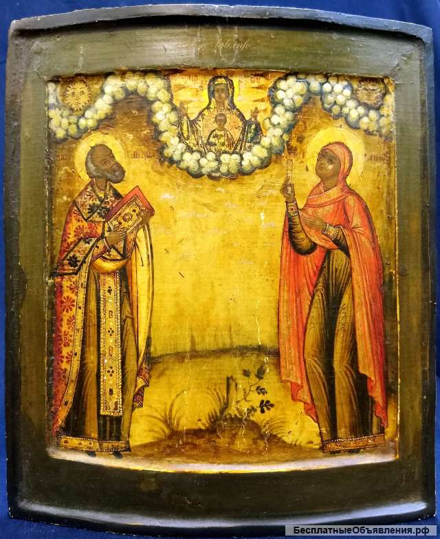 Икона Святой Николай и Святая Анна