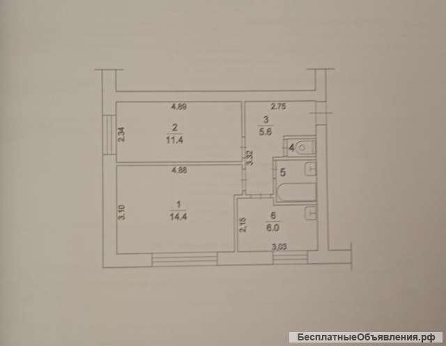 Квартира 40, 5 м2 в кирпичном доме. Рядом река, лес