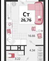 Студия 27 м2 Знаменский