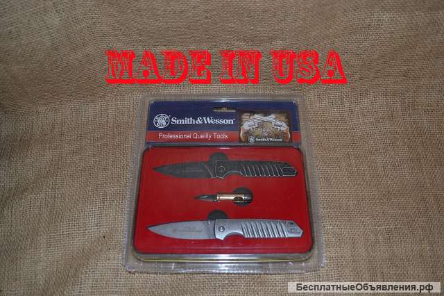 Сувенирный набор ножей «Protected by Smith & Wesson»