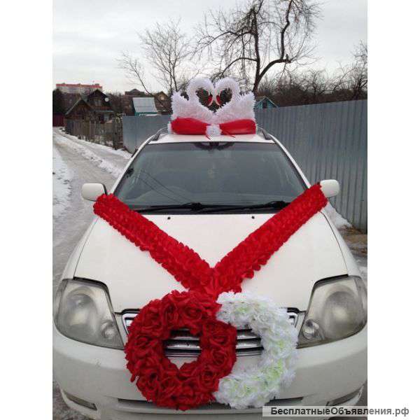 Свадебные украшения на авто набор с лебедями