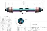 Ось на трал-тяжеловоз аналог FUWA 1950мм балка 127мм 11тонная