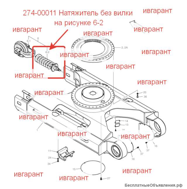 274-00011 натяжитель для Doosan solar (225NLC-V) 274-00011
