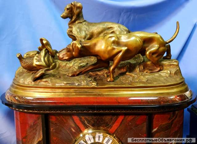 Часы каминные Охота