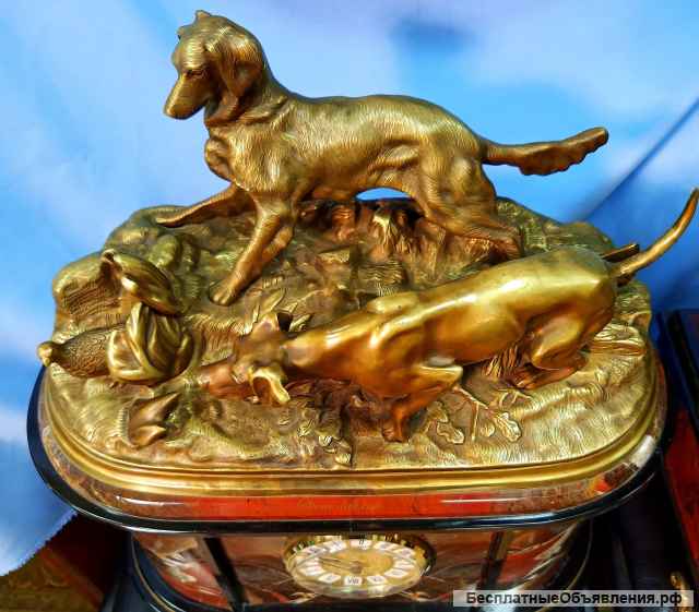 Часы каминные Охота