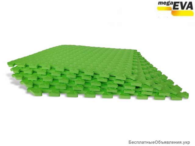 Детский мягкий пол-пазл 500*500*12мм EVA зеленый