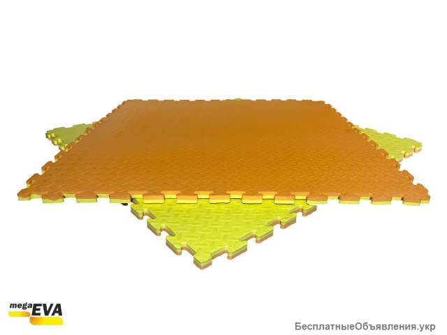 Мат-татами "ласточкин хвост" 80 кг/м3 20мм оранжево-желтые Т1