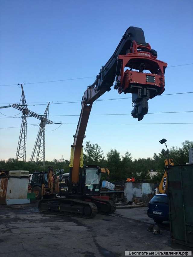 Аренда ямобура, аренда вибропогружателя на экскаваторе