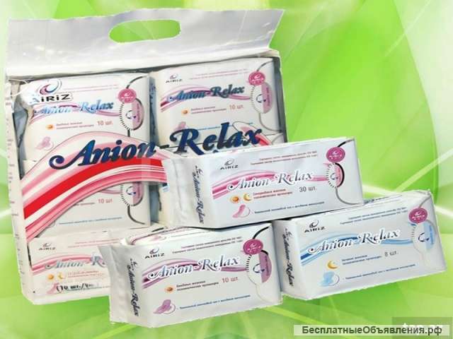 Дневные, ночные, ежедневные женские гигиенические прокладки Anion-Relax "AiRiZ" в наборе