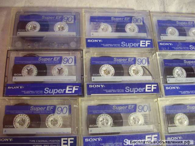 Аудиокассеты SONY super EF-90 синие