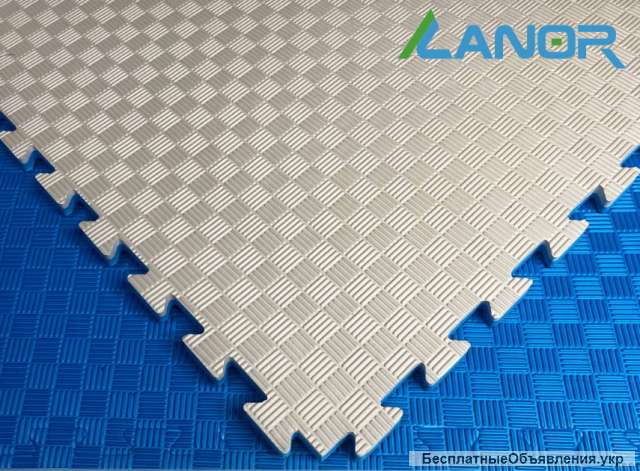 Мат татами ласточкин хвост 20 мм Бежево-Голубой