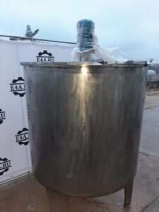 Емкость нержавеющая, объем 1,2 куб.м., вертикальная, скоростная мешалка, инв 1686