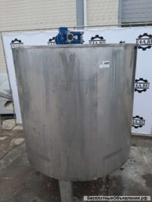 Емкость нержавеющая, объем 1,2 куб.м., термос, рубашка, мешалка, эл. нагрев, инв 1688