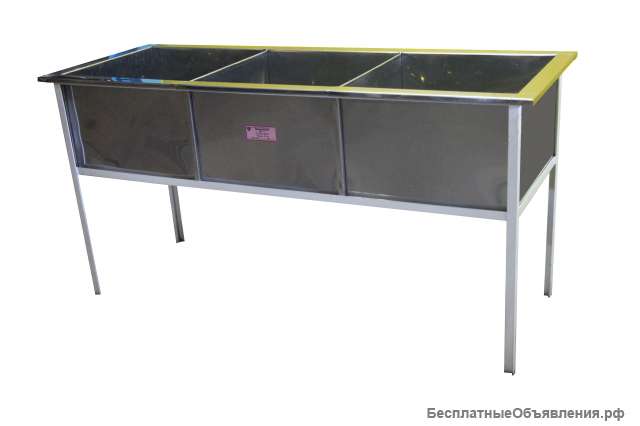 Ванна моечная из нержавеющей стали 3-х секционная