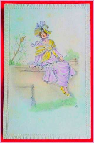 Редкая открытка. "Девушка весна"1909 год.