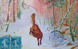 Редкая открытка. "Охота на лисицу"1910 год.
