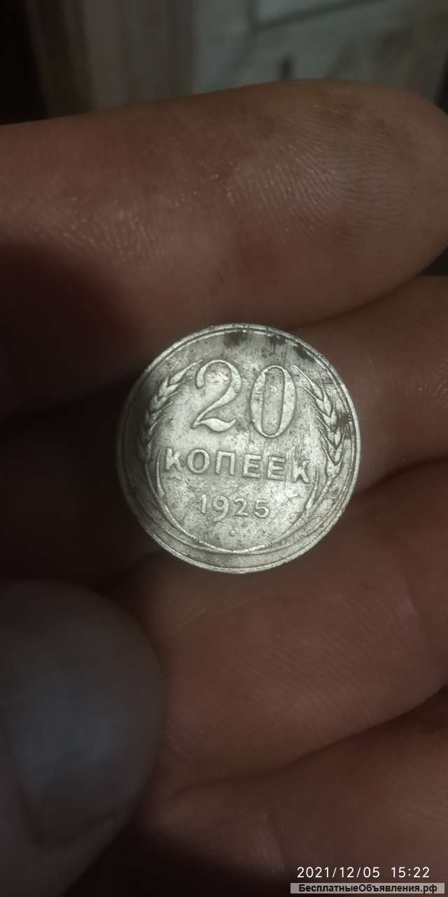 Монета 20 капеек серебром