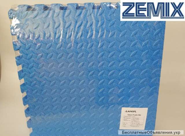 Синий мягкий пазл Татами EVA 10мм 50х50см (1шт)